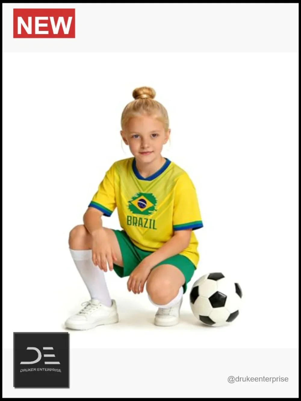 Kids Soccer Jersey & Shorts Set, 100% Polyester, Breathable, Quick-Dry, Youth